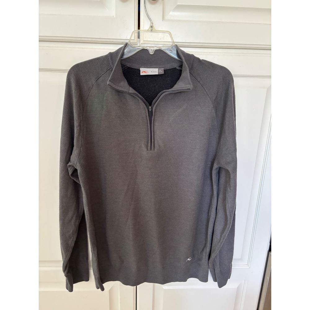 KJUS Men Freelite Kulm Halfzip Pullover Grey Merino Silk Cashmere MG35-F03 XL